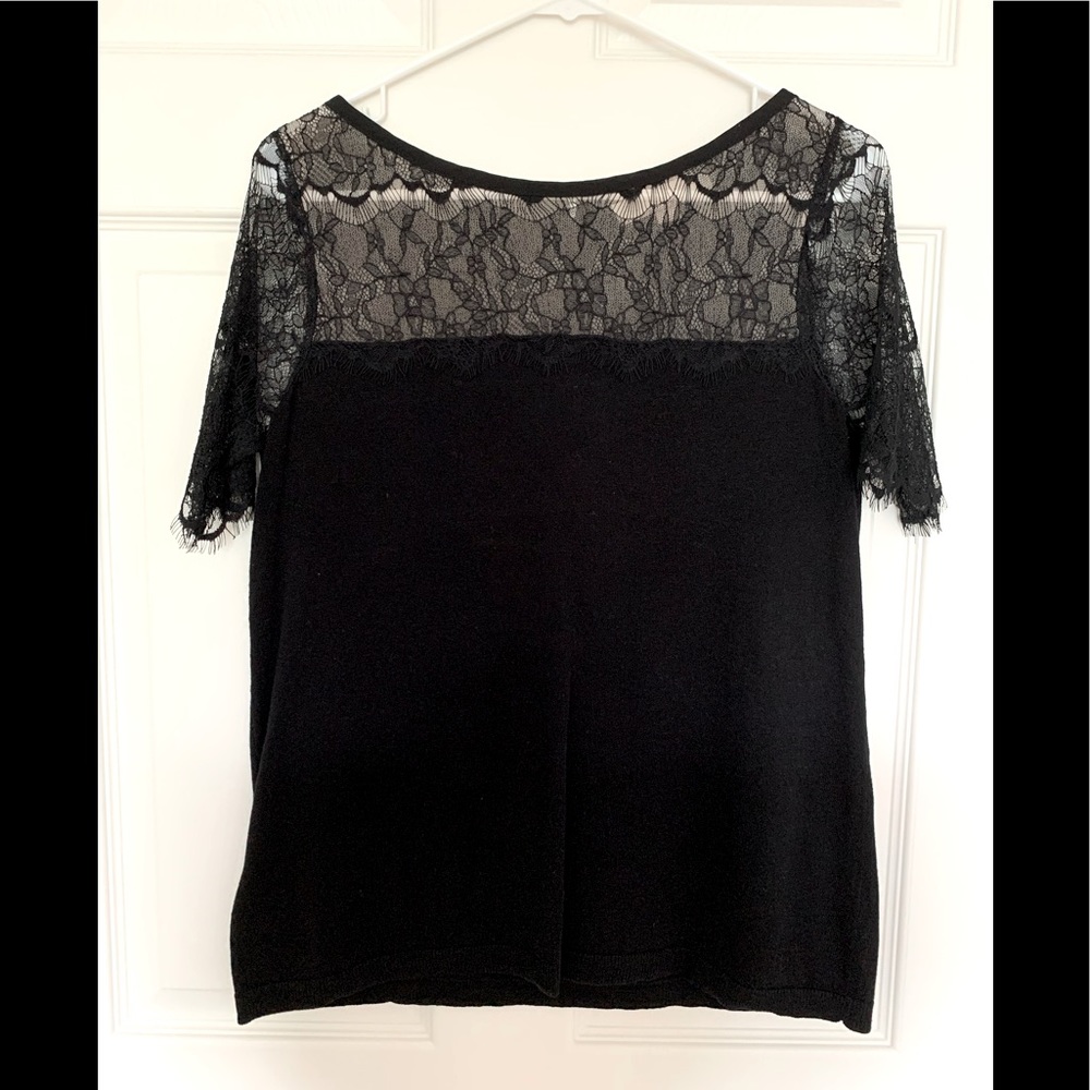 Ann Taylor Loft Lace Sleeve Sweater